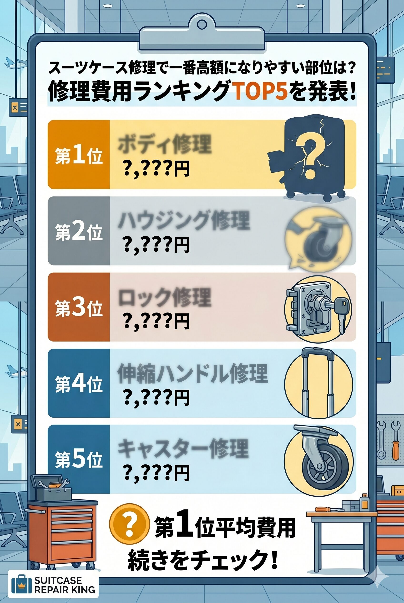 修理費用ランキング　コラム
